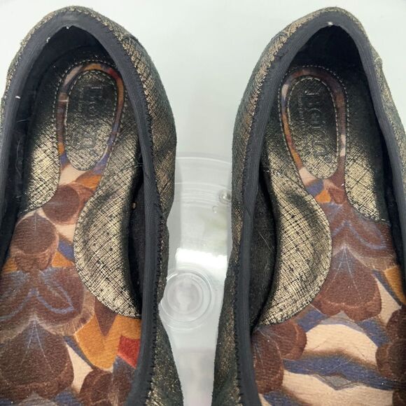 Born Women's Rozalee Ballet Flats Size 8 Gold Metallic Leather Slip On Shoes - Picture 5 of 13
